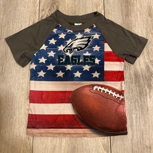 Patriotic Philadelphia Eagles Shirt Size 3t with American Flag